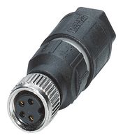 PHOENIX CONTACT 1441079 传感器连接器, IP67, M8, 母, 4路, IDC / IDT插座, 直形线缆安装
