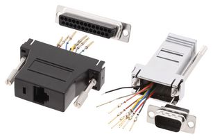MH CONNECTORS DA9-PMJ8-M-K-RC Connector Adapter, D Sub, 9 Ways, Plug, RJ45, 8 Ways, Jack