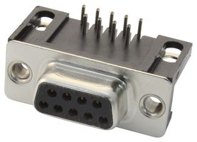 MH CONNECTORS MHDD9F-T-B-S-RBM D-Sub 连接器, 直角, 标准, 插座, MHDD, 9 触点, DE, 焊接