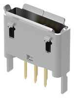 GCT USB3106-30-0230-A 连接器, USB, 微型USB AB, USB 2.0, 插座, 5 路, 通孔安装, 垂直