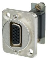 NEUTRIK NADB15FF D Sub Connector Adapter, Feedthrough, High Density D Sub, Receptacle, 15 Ways, High Density D Sub