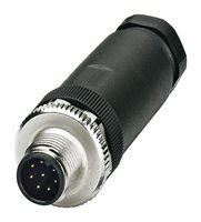 PHOENIX CONTACT 1410666 Sensor Connector, IP67, M12, Male, 8 Positions, Screw Pin, Straight Cable Mount