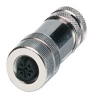 PHOENIX CONTACT 1508365 Sensor Connector, IP67, Shielded, M12, Female, 5 Positions, Screw Socket, Straight Cable Mount