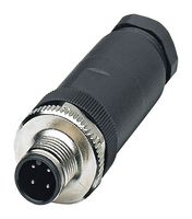 PHOENIX CONTACT 1523230 Sensor Connector, IP67, M12, Male, 4 Positions, Screw Pin, Straight Cable Mount