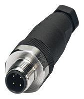 PHOENIX CONTACT 1553161 传感器连接器, IP67, M12, 公, 4路, 螺丝插头, 直形线缆安装