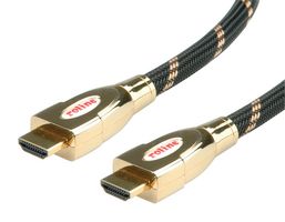 ROLINE 11.04.5690 音频/视频电缆组件, 19路, HDMI A插头, HDMI A插头, 3.28 ft, 1 m, 黑色