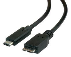 ROLINE 11.02.9005 USB Cable, Type C Plug to Micro Type B Plug, 500 mm, 19.7 ", USB 3.1, Black