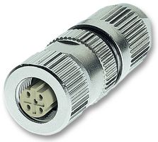 HARTING 21032812405 传感器连接器, HARAX 系列, M12, 母, 4路, IDC / IDT插座, 直形线缆安装