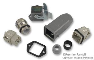 HARTING 10200040001 连接器套件, 线对线, Han 3A护罩, M20线缆压盖和 Han 4A 4路+PE插芯, Han 4A