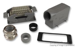 HARTING 10330160000 连接器套件, 线对线, Han 16B护罩, M32线缆压盖和 Han 16E 16路+PE插芯, Han 16B
