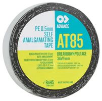 ADVANCE TAPES AT85 BLACK 10M X 19MM 自合并胶带, 聚乙烯膜, 黑色, 19.05 mm x 10 m
