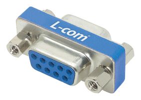 L-COM DGB9F D Sub Connector Adapter, Gender Changer, Standard D Sub, Receptacle, 9 Ways, Standard D Sub