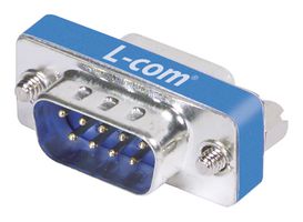 L-COM DGB9M 连接器适配器, D-sub, 公母变换器, 标准 D Sub, 插头, 9 路, 标准 D Sub, 插头, 9 路