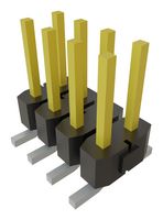 SAMTEC TSM-104-01-L-DV 引脚针座, 无护罩, 板至板, 2.54 mm, 2 排, 8 触点, 表面安装　, TSM Series