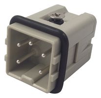 AMP - TE CONNECTIVITY T2010043101-000 重载型连接器, HA-004, 插入件, 4触芯, 插头, 弹簧销