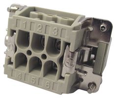 AMP - TE CONNECTIVITY T2040062101-000 Heavy Duty Connector, HE-006, Insert, 6 Contacts, Plug, Screw Pin