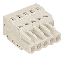 WAGO 0721-0104/0026-0000/RN01-0000 Pluggable Terminal Block, 5 mm, 4 Ways, 28 AWG, 12 AWG, 2.5 mm², Clamp