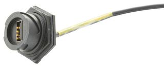 MOLEX 84729-0004 USB Cable, BRAD, Type A Receptacle to Type A Plug, 800 mm, 31.5 ", USB 2.0, Black