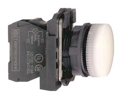 SCHNEIDER ELECTRIC XB5AVB1 发光二极管指示器 面板安装, 指示灯, 白色, 24 V, 22 mm, 18 mA, IP66, IP67, NEMA 4X, NEMA 13