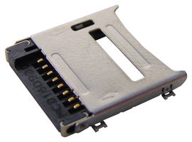 MOLEX 47219-2001 Memory Card Connector, MicroSD, Hinged, 8 Contacts, Copper Alloy, Gold Plated Contacts