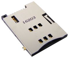 MOLEX 47553-2001 存储卡连接器, Mini SIM, 推-推, 6 触点, 铜合金, 镀金触芯, 47553 Series