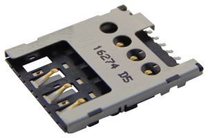 MOLEX 78646-3001 存储卡连接器, Micro SIM, 推-拉, 6 触点, 铜合金, 镀金触芯, 78646 Series