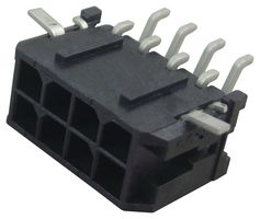 MOLEX 43045-0810 Pin Header, Wire-to-Board, 3 mm, 2 Rows, 8 Contacts, Surface Mount Right Angle