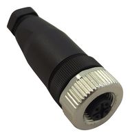 TE CONNECTIVITY T4110001081-000 Sensor Connector, PG7/4-6mm, M12, Female, 8 Positions, Screw Socket, Straight Cable Mount
