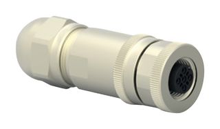 TE CONNECTIVITY T4110012051-000 Sensor Connector, PG9/6-8mm, M12, Female, 5 Positions, Screw Socket, Straight Cable Mount