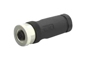 TE CONNECTIVITY T4110002031-000 Sensor Connector, PG9/6-8mm, M12, Female, 3 Positions, Screw Socket, Straight Cable Mount