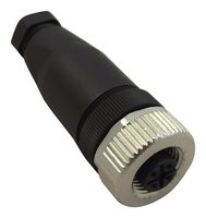 TE CONNECTIVITY T4110001041-000 传感器连接器, PG7/4-6mm, M12, 母, 4路, 螺丝插座, 直形线缆安装