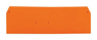 WAGO 280-315 End / Intermediate Plate, for Use with WAGO 280 Series DIN Rail Mounted Terminal Blocks, Orange