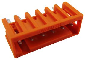 WAGO 734-236 Terminal Block, Header, 3.81 mm, 6 Ways, 10 A, 300 V, Through Hole Vertical