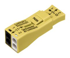 WAGO 873-902 Lighting Connector, LUMI-NUTS 873 Series, 2 Contacts, Receptacle, Clamp, 1 Rows