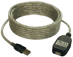 L-COM TL-U026-016 USB线缆, A型插头至A型插座, 5 m, 16.4 ft, USB 2.0, 黑色