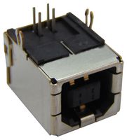AMPHENOL COMMUNICATIONS SOLUTIONS 61729-1011BLF 连接器, USB, USB B, USB 2.0, 插座, 4 路, 通孔安装, 直角型