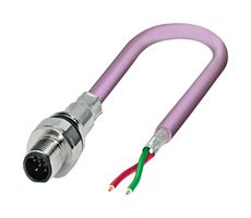 PHOENIX CONTACT 1525568 Sensor Cable, M12 Plug, Free End, 2 Positions, 1 m, 3.28 ft