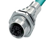 PHOENIX CONTACT 1424135 Sensor Cable, CAT6A, M12 Receptacle, Free End, 8 Positions, 500 mm, 19.6 "