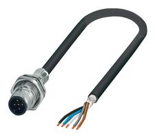 PHOENIX CONTACT 1419409 Sensor Cable, M12 Plug, Free End, 5 Positions, 1 m, 3.28 ft