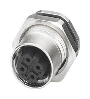 PHOENIX CONTACT 1551503 传感器连接器, 4路, M12, 母, PROFINET SPEEDCON Series, M12, 母, 4路, 焊接插座, 直形面板安装