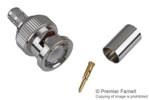 AMPHENOL RF 112533 射频/同轴连接器, BNC同轴, 直型插头, 压接, 50 ohm, RG8X, Belden 9258, LMR-240, 黄铜