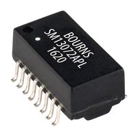 BOURNS SM13072APEL Transformer, 10/100 Base-T, Potted, 350µH, 1:1 Turn Ratio