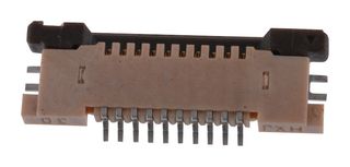 MOLEX 54550-1071 连接器, FFC/ FPC板, 0.5 mm, 10 触点, Easy-On 54550 Series, 焊接, 顶部, 1排