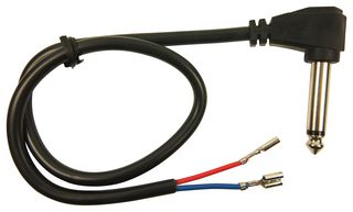 CLIFF ELECTRONIC COMPONENTS FD72055 Audio / Video Cable Assembly, 6.35mm (1/4") Mono Jack Plug, 90°, Crimp Terminal, Black