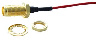 MULTICOMP PRO MC001477 RF Coaxial Cable Assembly, Red 1.37mm, SMA B/H JackSMA Plug, 100mm