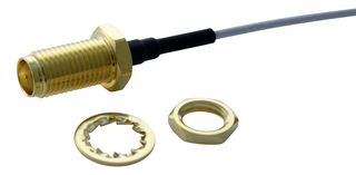 MULTICOMP PRO MC001480 RF Coaxial Cable Assembly, White 1.37mm, SMA B/H JackSMA Plug, 100mm