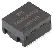 WURTH ELEKTRONIK 7490220123 变压器, LAN, PoE, 1000 Base-T, 200µH, 1:1匝数比