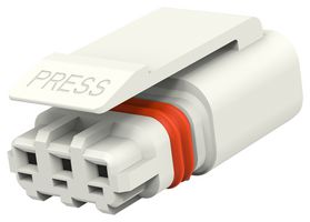 TE CONNECTIVITY 1-2834074-3 连接器外壳, 小型, IP67, 白色, SlimSeal, 插头, 3 路, 2.5 mm, AMP SlimSeal 系列 1-2834067-2 插座触点