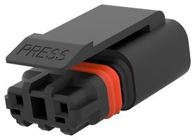 TE CONNECTIVITY 2-2834074-2 连接器外壳, 小型, IP67, 黑色, SlimSeal, 插头, 2 路, 2.5 mm, AMP SlimSeal 系列 1-2834067-2 插座触点