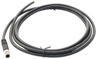 AMPHENOL LTW 8-04AMMM-SL7A02 Sensor Cable, M8 Plug, Free End, 4 Positions, 2 m, 6.6 ft, M Series